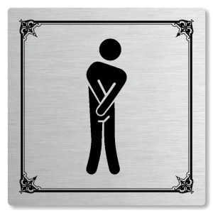WC muži, 100x100mm, stříbrná, Nebraska